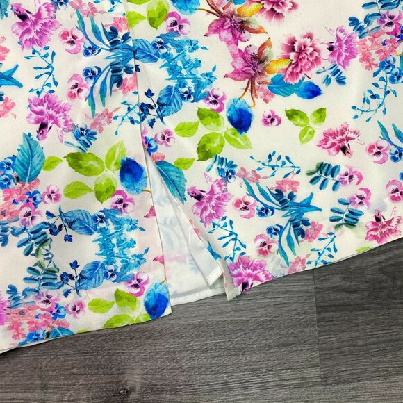 AMANDA UPRICHARD for REVOLVE | sz M Women's White Multi Floral Silk Pencil Skirt - Picture 6 of 6